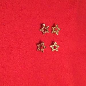Two pair of Star Earrings in Excellent Condition.